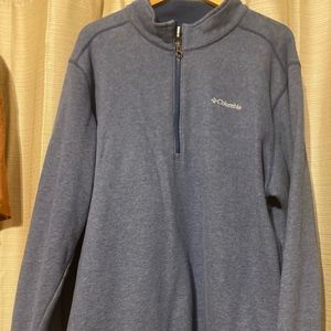 Columbia fleece pullover with partial zipper.